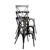 Antique-Look Gray Aluminum Cross-Back Stackable Restaurant Chair