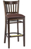 Gladiator Walnut Vertical Back Wooden Bar Stool with Choice of 3 Stock Vinyl Seats