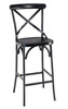 Antique-Style Black Metal Cross Back Restaurant Bar Stool