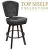 Gladiator 825 Modern Bucket Bar Stool on Large Black Frame with White Stitching and Choice of 4 Vinyl Colors East Coast Chair and Barstool - Top Shelf Collection