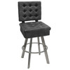 Gladiator 925 Tufted Bucket Bar Stool in Distressed Graphite on Clear Coat 900 Base from East Coast Chair & Barstool