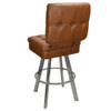 Gladiator 925 Tufted Bucket Bar Stool in Bourbon on Clear Coat 900 Base from East Coast Chair & Barstool - Back View