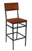 Henry Collection Steel Bar Stool With Distressed Solid Wood Seat and Back from East Coast Chair & Barstool