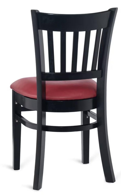 Gladiator Black Wood Vertical-Back Restaurant Chair (3 Vinyl Seat Options)