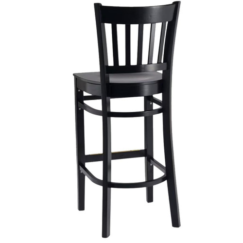 Gladiator Black Vertical Back Wooden Bar Stool