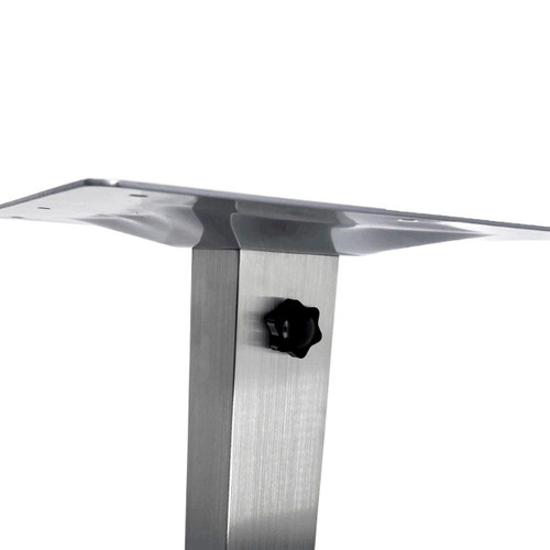 Palermo Brushed Stainless Steel Square Table Base with Umbrella Hole (18 x 18,  Available in Standard & Bar Height!)