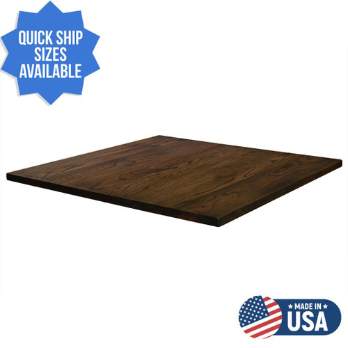 Quick Ship Red Oak Economy 1" Thick Plank Wood Restaurant Square / Rectangle Table Top (Multiple Sizes Available!) East Coast Chair and Barstool