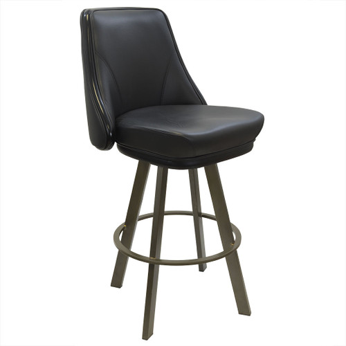 Gladiator 1125 Casino Seam Bucket Bar Stool on Large Rust Brown Frame