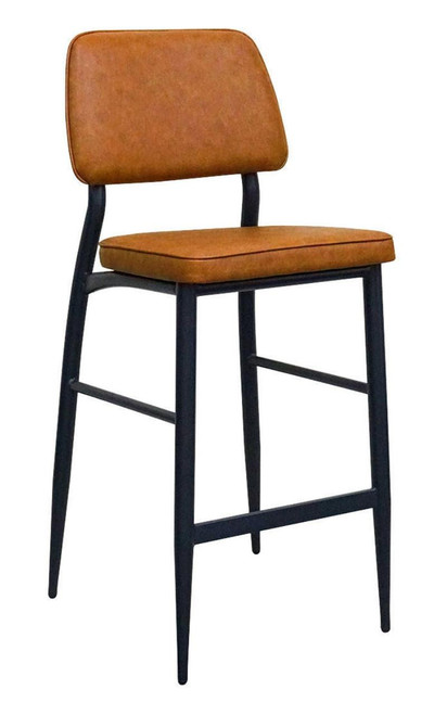Adaline Mid-Century Modern Black Frame Bar Stool from East Coast Chair & Barstool - Vinyl Swatch