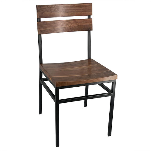 Artisan Collection Black Steel Chair with Walnut Wood Seat and Back East Coast Chair and Barstool