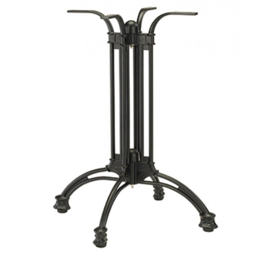 Commercial Aluminum 24 x 24 Indoor/Outdoor X-Style Table Base (Black Powder-Coated Finish)