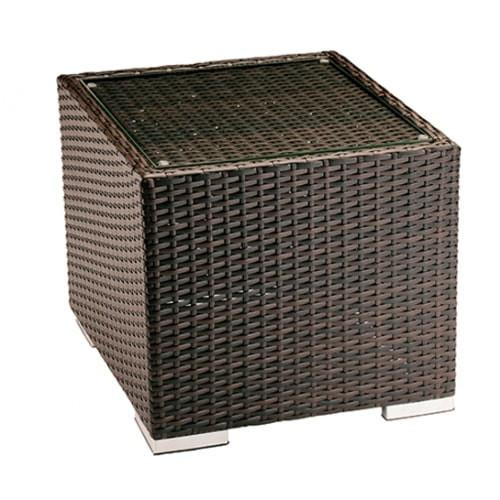 Siena Espresso Wicker Outdoor Lounge End Table