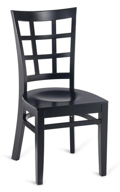 Commercial Wooden Window Pane Restaurant Chair with Wood Veneer Seat