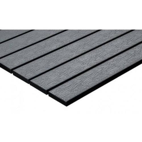 Atlantic Collection Outdoor Table Top with Teak-Inspired Poly Slats in Black