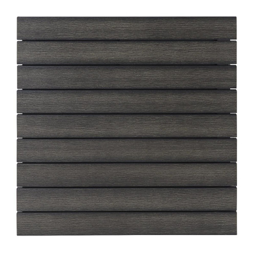 Atlantic Collection Outdoor Table Top with Teak-Inspired Poly Slats in Pewter
