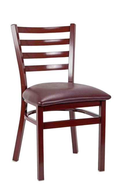 Gladiator Mahogany Ladder Back Metal Chair with Choice of 7 Types of Seats