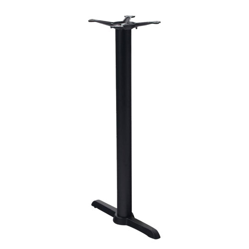 Metal Single Slat Restaurant Table Base – Black Powder-Coated Indoor