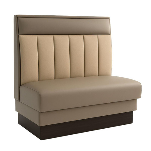 Six Channel Wood Panel Style Restaurant Booth with Headroll – Custom Options