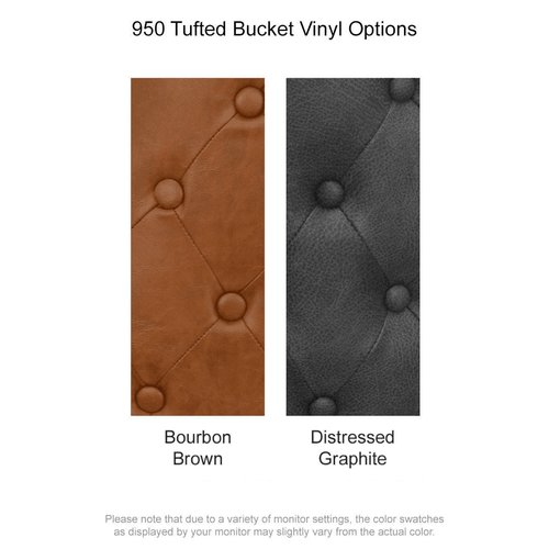 Top Shelf Collection Gladiator 950 Tufted Back Bucket Bar Stool on Clear Coat Base with Choice of 2 Vinyls