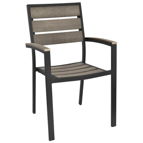 Havana Collection Outdoor Chair with Driftwood-Inspired Poly Lumber Slats East Coast Chair and Barstool