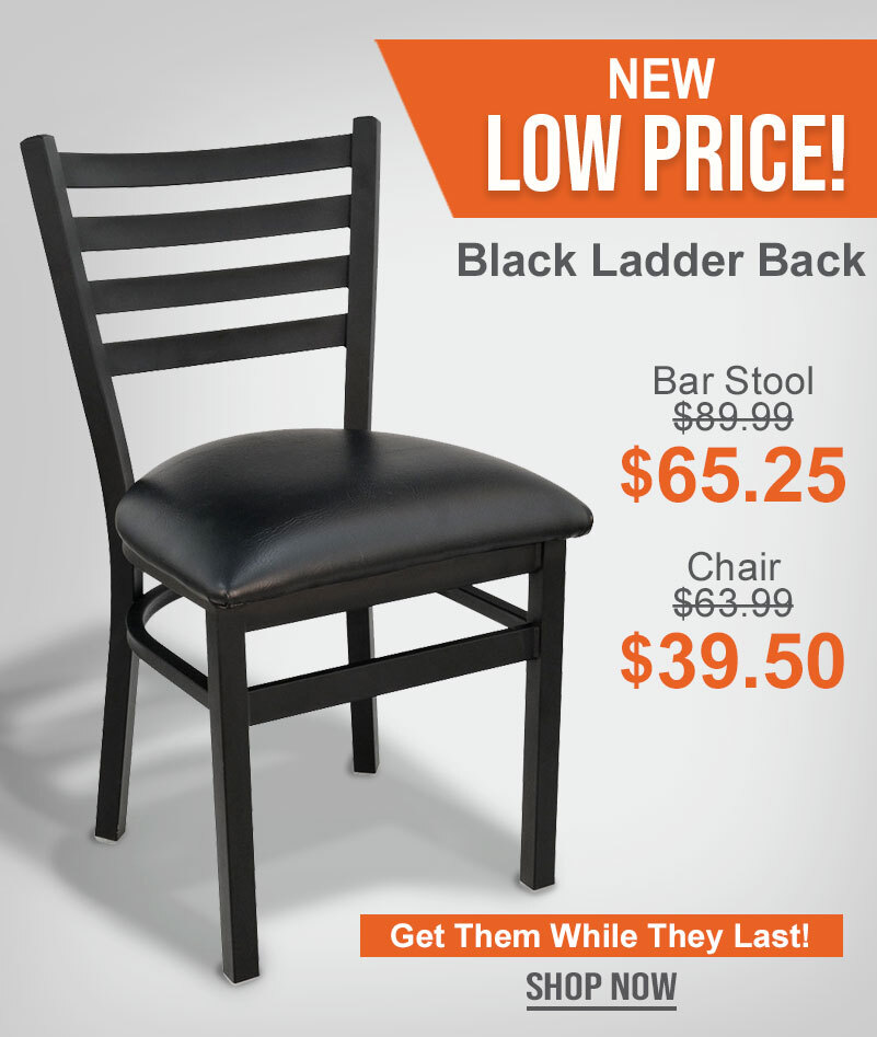 Gladiator 101 Ladder Back Black Seating - New Low Price