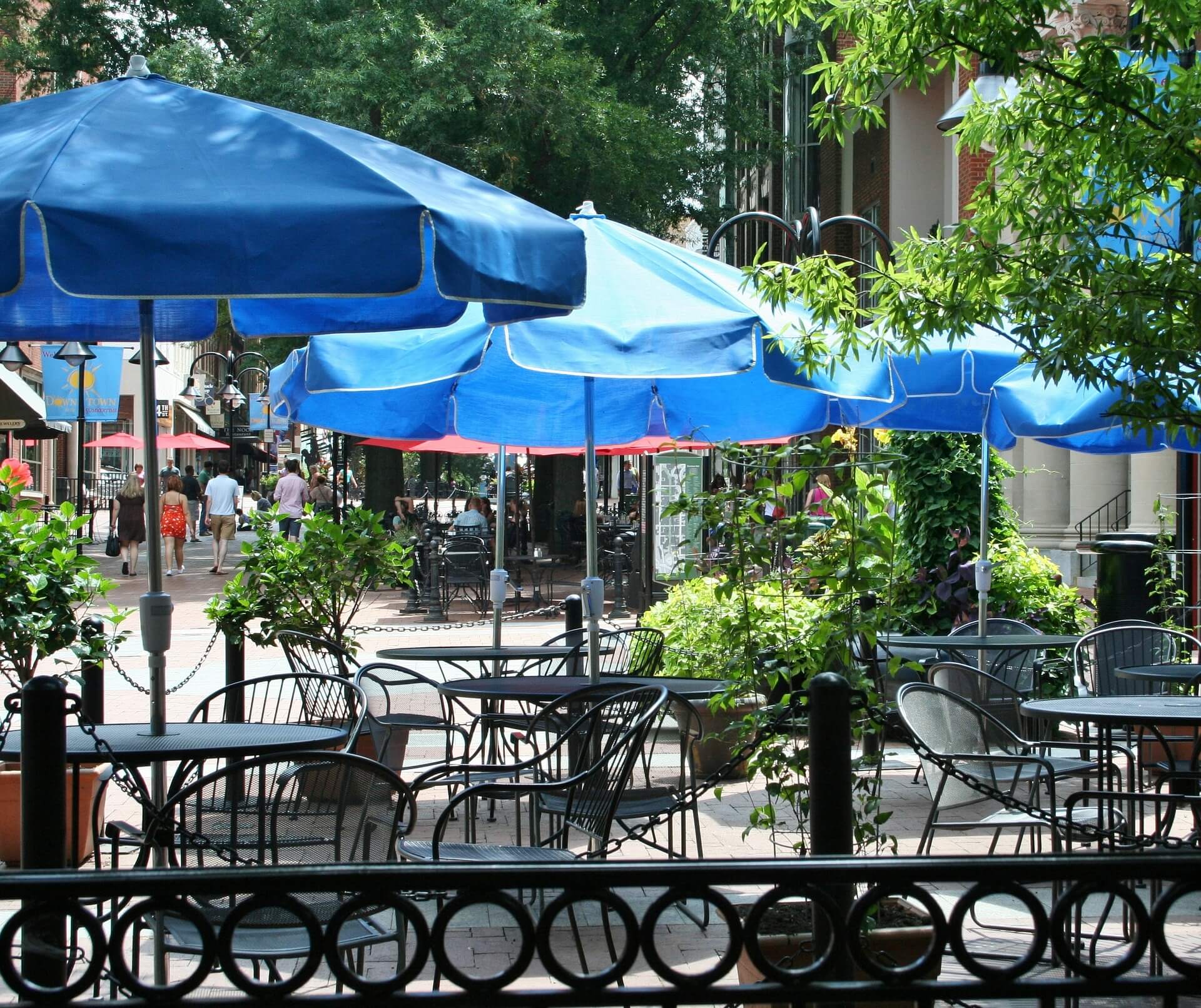 Patio Umbrellas in Sidewalk Cafe