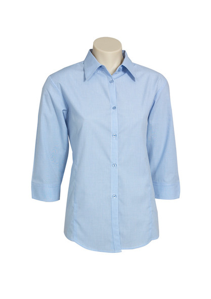 Biz Collection Ladies Micro Check 3/4 Sleeve Shirt  LB8200