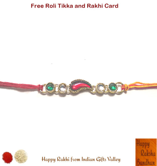 Exquisite Kundan Crystal Rakhi