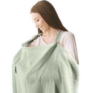 Muslin Nursing Cover for Breast Feeding- Allows Hands-Free Baby Check,