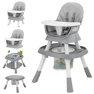 Baby High Chair with Activity Center, 8-in-1 Convertible High Chairs f