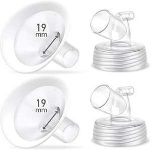 2 Packs 19mm Flange Set, Updated Soft Rim Shield and Wide Mouth Base C