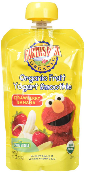 Earth's Best Sesame Street Fruit Yogurt Smoothies - Strawberry Banana