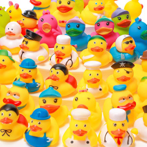 Leyndo 100 Packs Assortment Rubber Ducks Assorted Mini Rubber Duck Squ