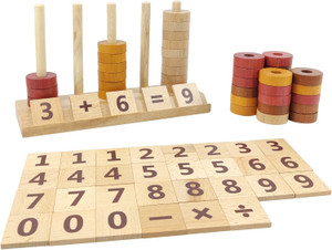 Xylolin Montessori Toys for Toddlers, Wooden Math Number Blocks Counti