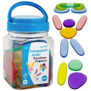 edxeducation-13228 Junior Rainbow Pebbles - Clear Colors - Mini Jar -