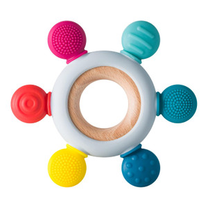 Baby Teething Toys Silicone Teethers BPA Free Silicone Rudder with Woo
