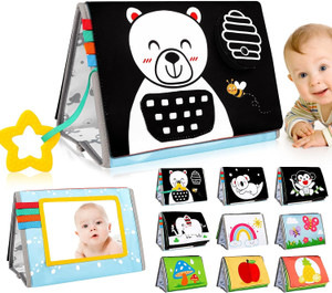 Tummy Time Mirror Baby Toys 0-6 Months - Infant Toys Black and White H
