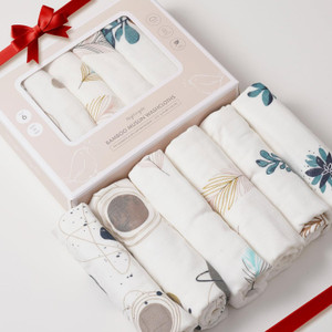 Nightingale Baby Washcloths, Organic Cotton Muslin with Rayon Made fro