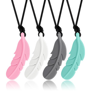 Chew Necklace for Sensory Kids, 4 Pack Sensory Oral Motor Aids Silicon