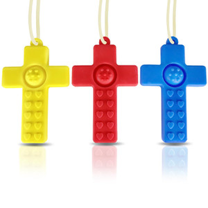 3Pack Cross-Shaped Teethers for Kids - Soft Silicone, BPA-Free, Sensor