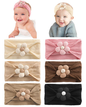 Seiolieliou Handmade Flower Headbands Set for Baby Girls, Newborns, an