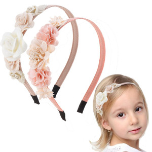 Floral Hairband Headbands - for Girls Toddlers Kids Plastic Flower Hai