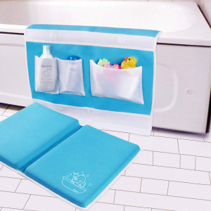 Bath Kneeler with Elbow Rest Bathtub 1.5" Thick Kneeler Mat with Toy O