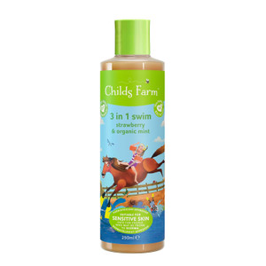 Childs Farm, Kids 3 in 1 Swim, Strawberry and Organic Mint, Body Wash,