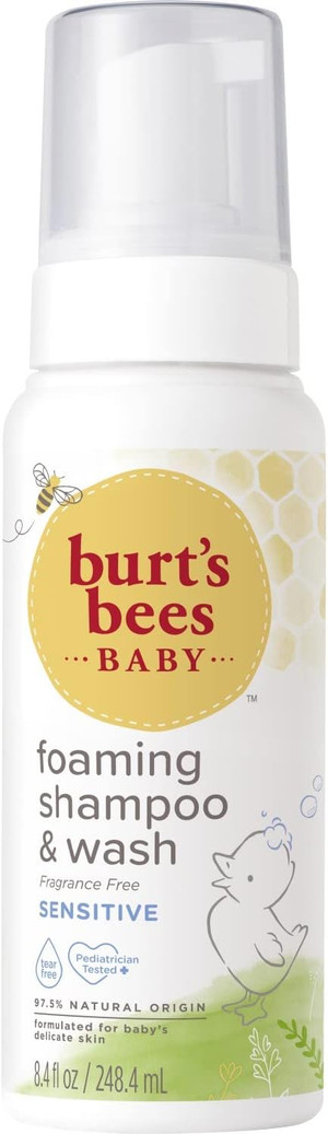 Burt's Bees-Baby Foaming Shampoo & Wash, Sensitive, 8.4 Fl Oz