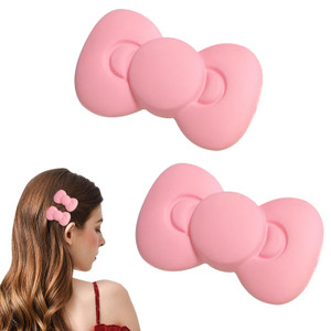 1Set of 2 Pink Bow Hair Clips Pink Bows for Girls ， Bow Hair Barrettes