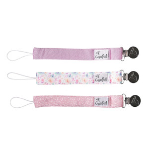 Copper Pearl Premium Knit Pacifier Clips 3-Pack: Stylish Stainless Ste