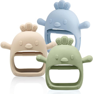 3 Packs Baby Teething Toy Silicone Teething Mitten for Babies Over 3 M