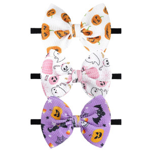 YanJie Halloween Baby Girl Headbands with Bows Pumpkin Headband Black