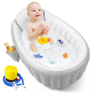 PandaEar Inflatable Baby Bathtub Toddler Tub for Shower, Collapsible P